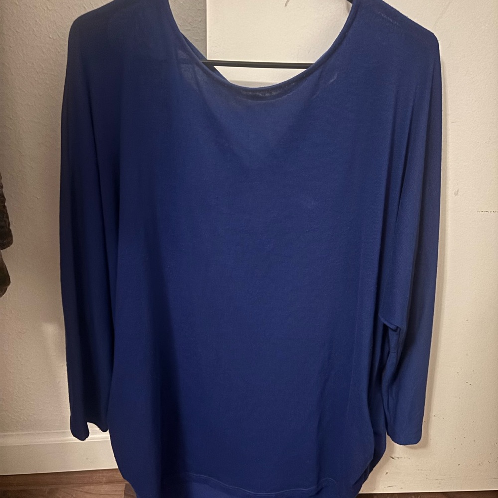 Blue Long Sleeve Top